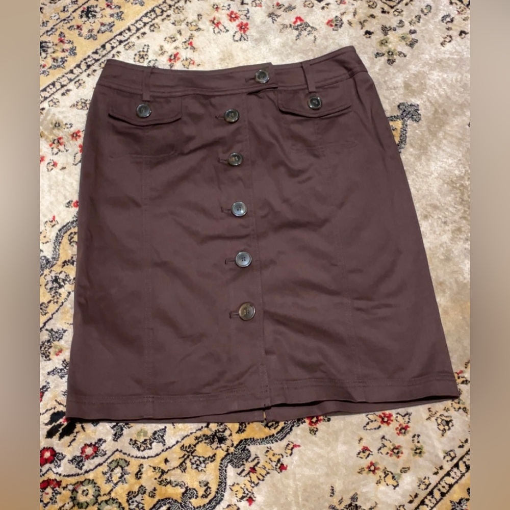 98% Cotton JONES NEW YORK SIGNATURE STRETCH WOMEN’S A LINE SKIRT WITH BUTTONS